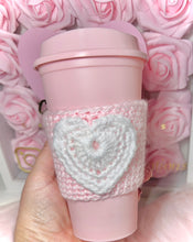 Load image into Gallery viewer, *Crocheted Heart Cup Cozy*
