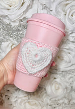 Load image into Gallery viewer, *Crocheted Heart Cup Cozy*
