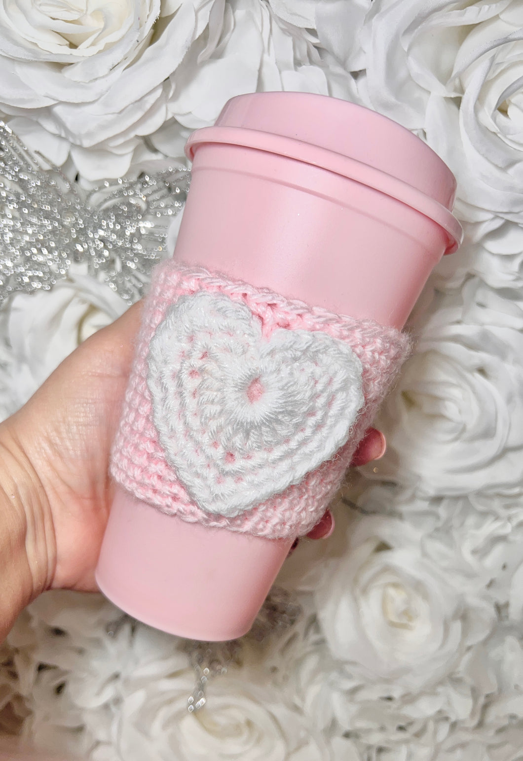 *Crocheted Heart Cup Cozy*