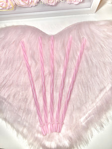 Pink Striped 9 Inch Re-useable Straw