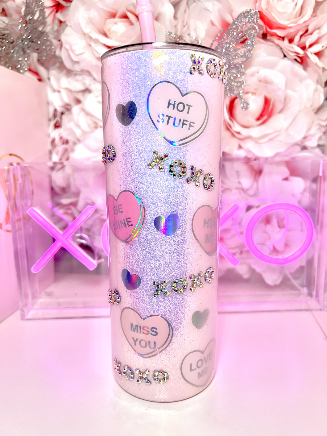 20oz Stainless Steel VDAY Tumbler XOXO/hearts