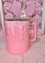 Load image into Gallery viewer, 10oz SS Pink drip VDAY Mug
