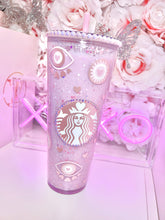 Load image into Gallery viewer, 24 oz Acrylic Evil eye hearts tumbler
