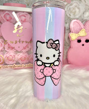 Load image into Gallery viewer, Kitty bow tumbler with Pastel Stripes
