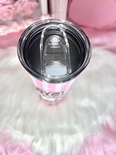 Load image into Gallery viewer, Kitty-Bunny Tumbler on Pink Stripes and Hearts
