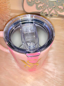 Pink Striped BOMBSHELL stainless steel 12 oz mug