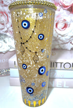 Load image into Gallery viewer, 24oz Acrylic Evil Eye Snow Globe Tumbler

