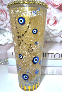 24oz Acrylic Evil Eye Snow Globe Tumbler