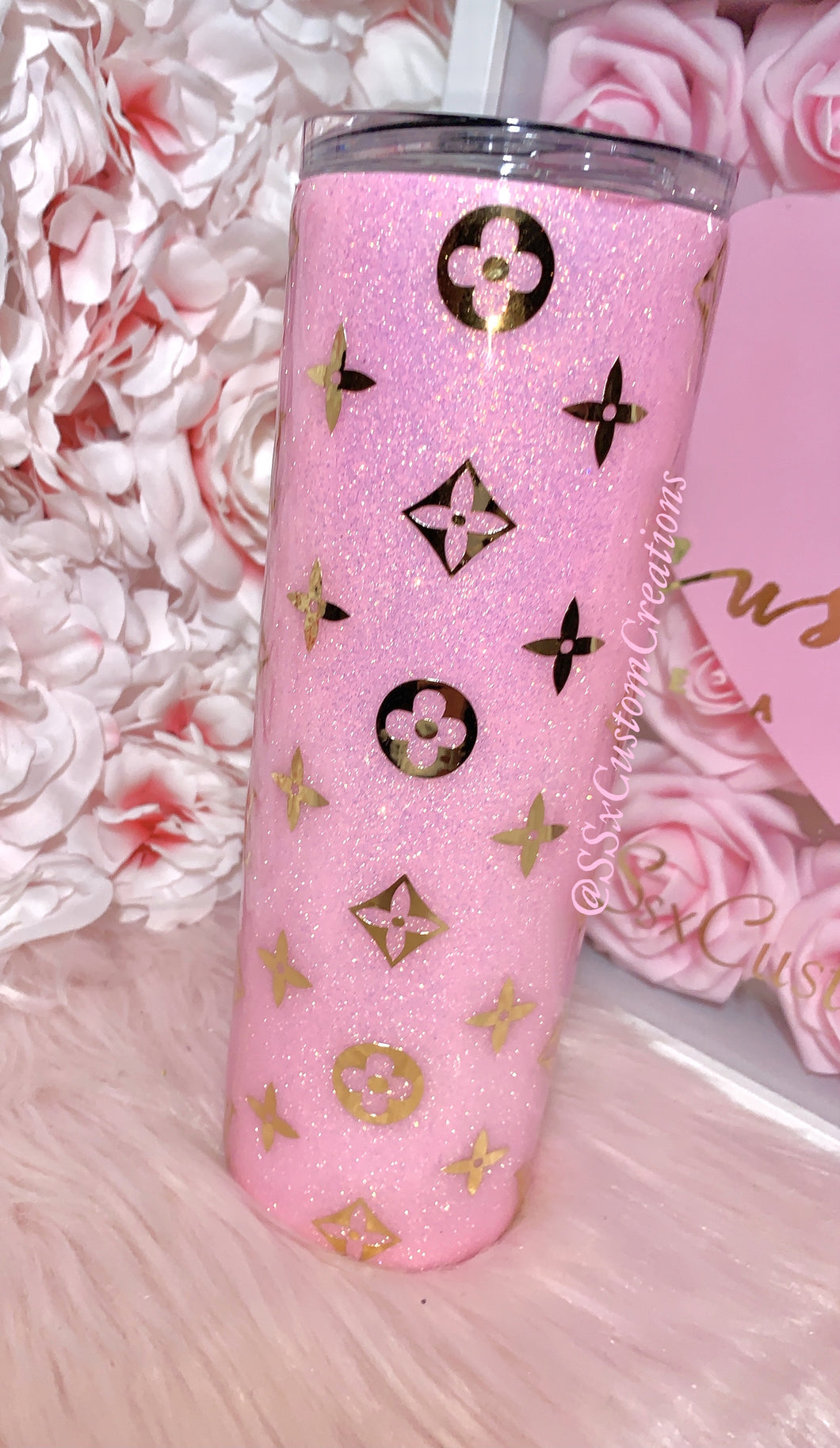 Pink with Metallic Gold symbols – SSxCustomCreations