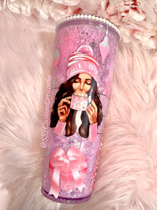 24oz Acrylic SNOW GLOBE tumbler *BABY IT'S COLD OUTSIDE"