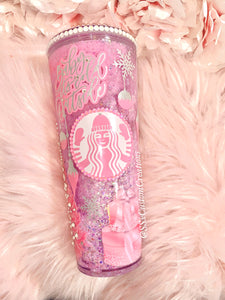 24oz Acrylic SNOW GLOBE tumbler *BABY IT'S COLD OUTSIDE"