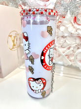 Load image into Gallery viewer, 24oz Acrylic HelloKitty VDAY SnowGlobe tumbler
