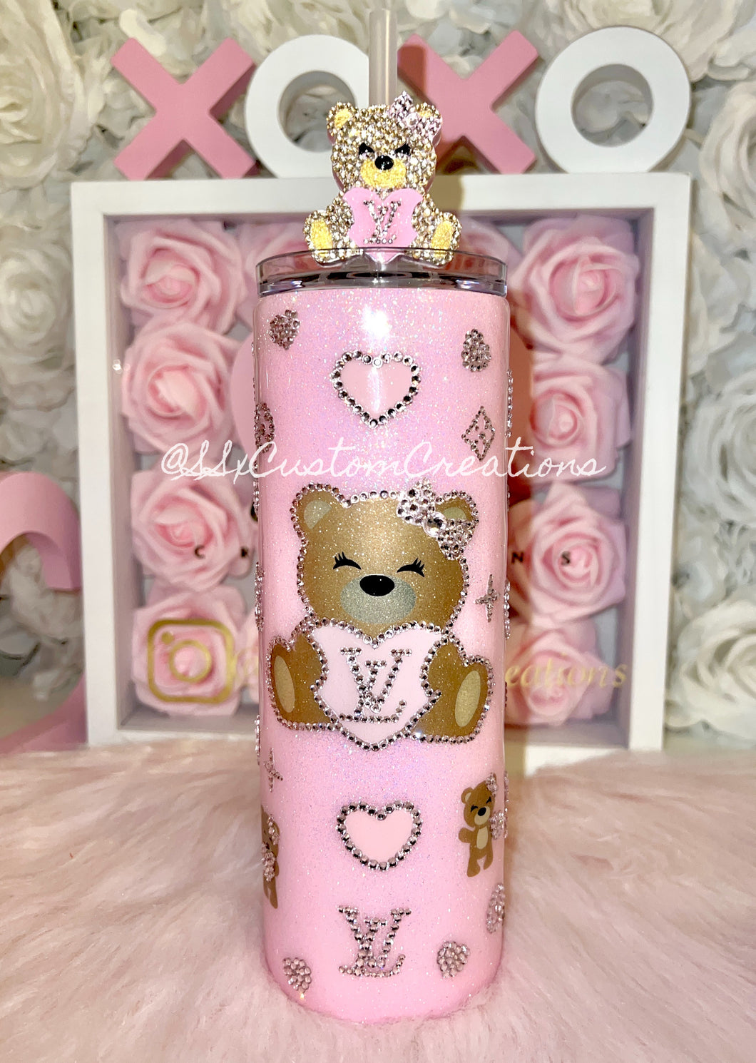 20oz SS Bear with hearts and symbols