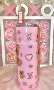 20oz SS Bear with hearts and symbols