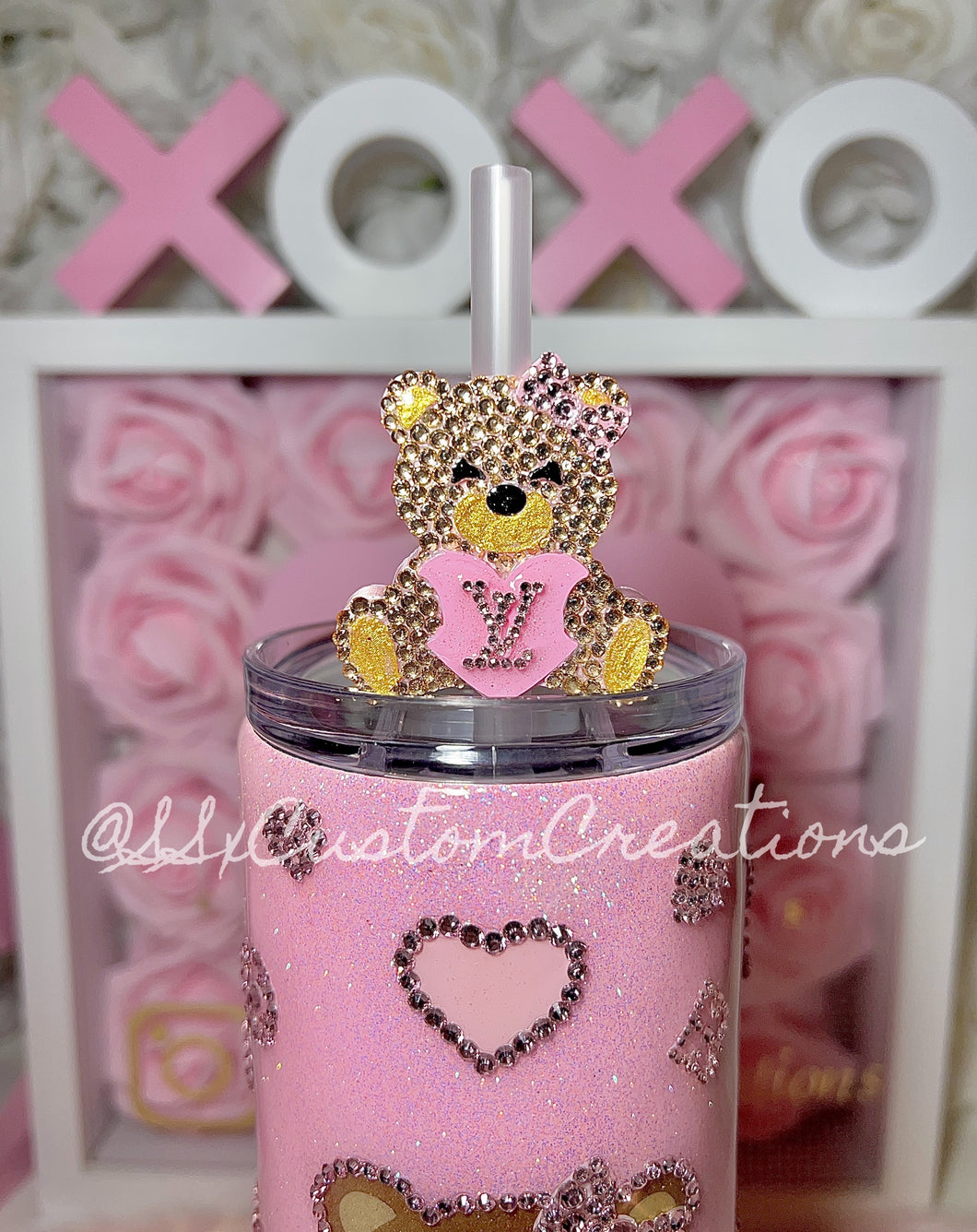 Bear heart Straw Topper