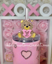 Load image into Gallery viewer, 20oz SS Bear with hearts and symbols
