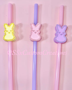 Bunny Peep Straw topper