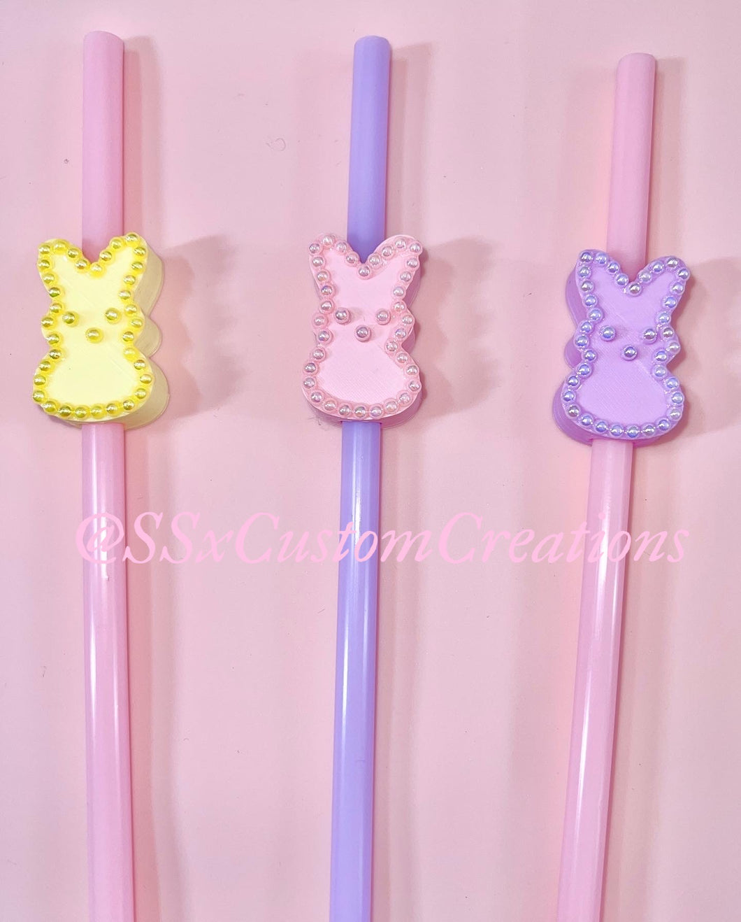 Bunny Peep Straw topper