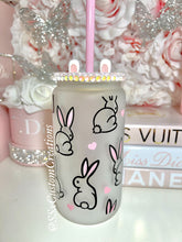 Load image into Gallery viewer, 16 oz Frosted Glass Bunny Tumbler
