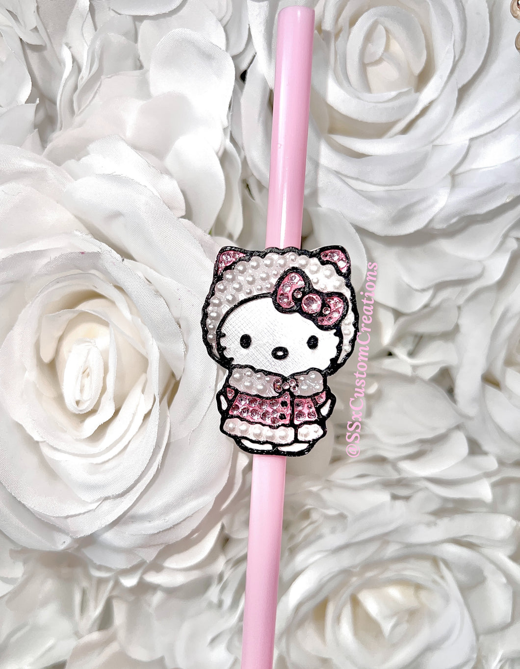 Winter Kitty Straw Topper