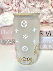 16 oz Frosted Glass COLOR CHANGING tumbler