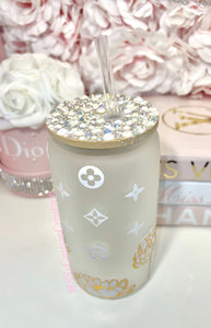 16 oz Frosted Glass COLOR CHANGING tumbler
