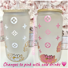 Load image into Gallery viewer, 16 oz Frosted Glass COLOR CHANGING tumbler
