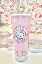Load image into Gallery viewer, Winter H-Kitty Snowglobe Tumbler 24oz Acrylic
