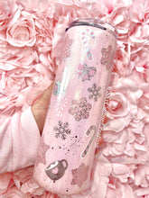 Load image into Gallery viewer, 20oz Stainless Steel PEEKABOO snowflake tumbler
