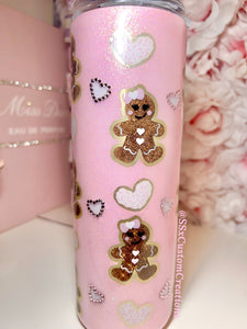 20oz SS Gingerbread Cutie With hearts Tumbler