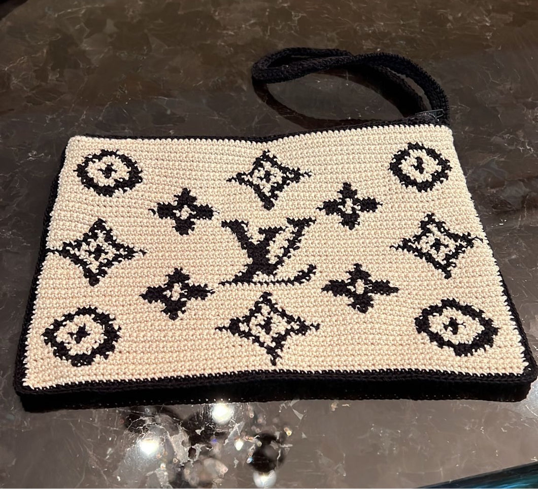 Crocheted designer wristlet