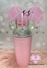 Load image into Gallery viewer, 15oz acrylic Minnie tumbler with luxe rhinestone lid
