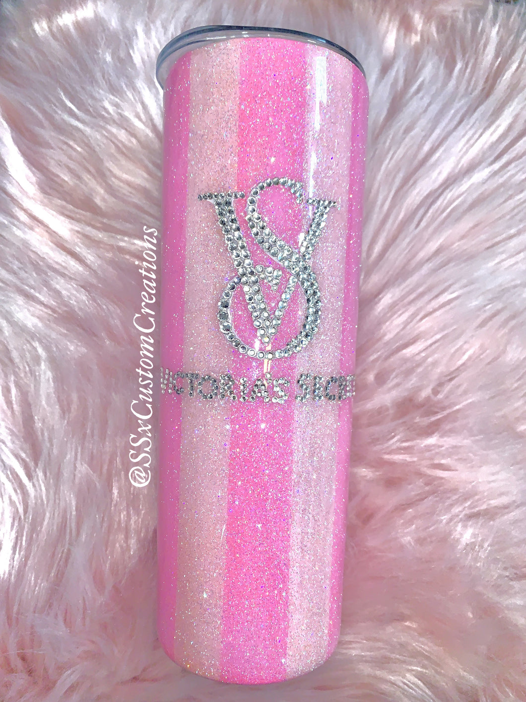 20oz stainless steel tumbler VS LUXE rhinestone.