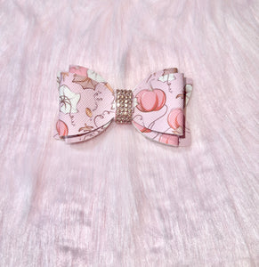 Pink Pumpkin Bow Straw topper