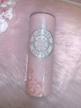 Load image into Gallery viewer, Personalized Pink Leopard with bling Tumbler
