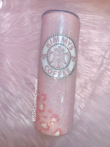 Personalized Pink Leopard with bling Tumbler