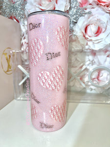 20oz SS pink hearts and rhinestones