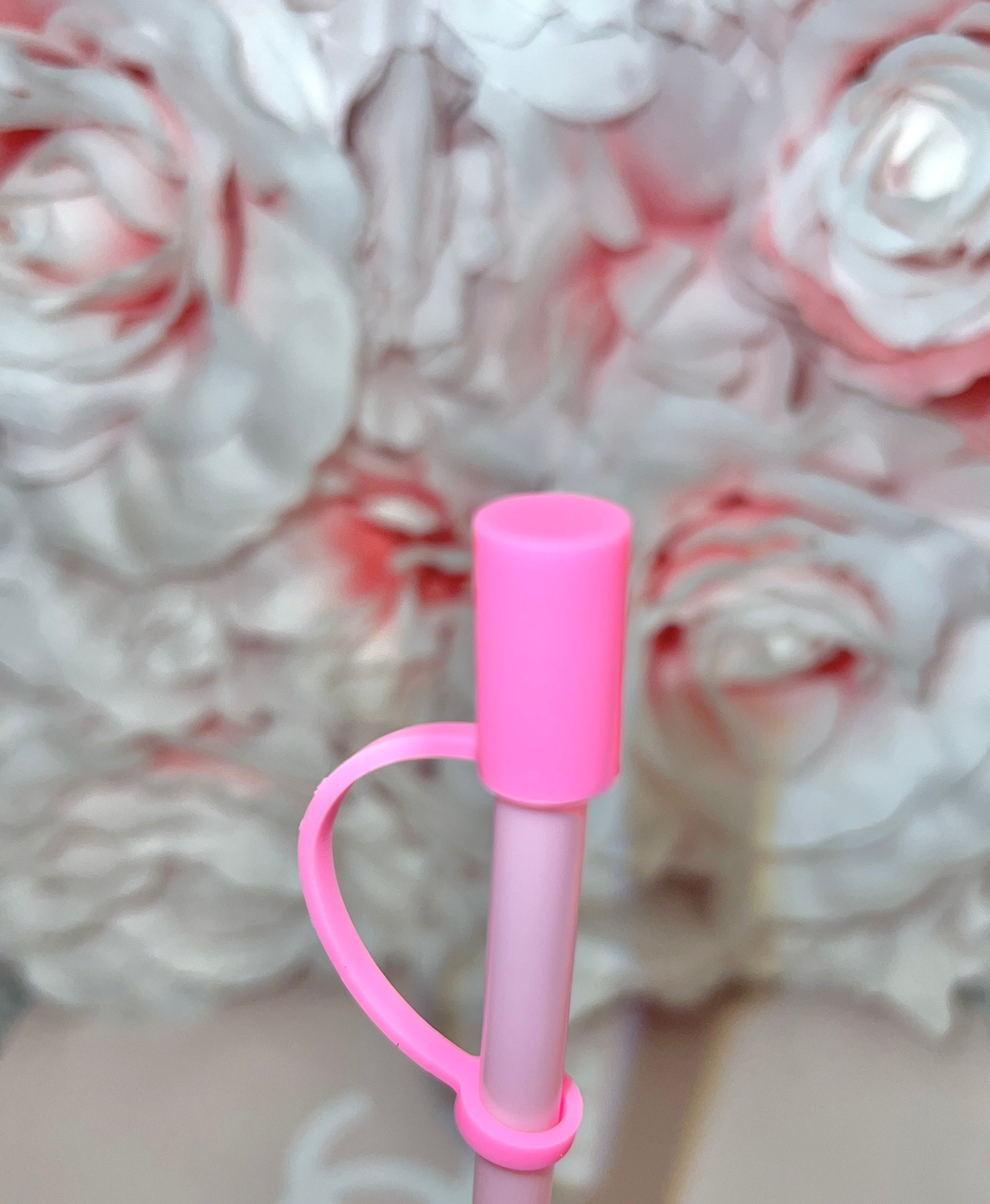 Hot Pink Silicone straw cover – SSxCustomCreations