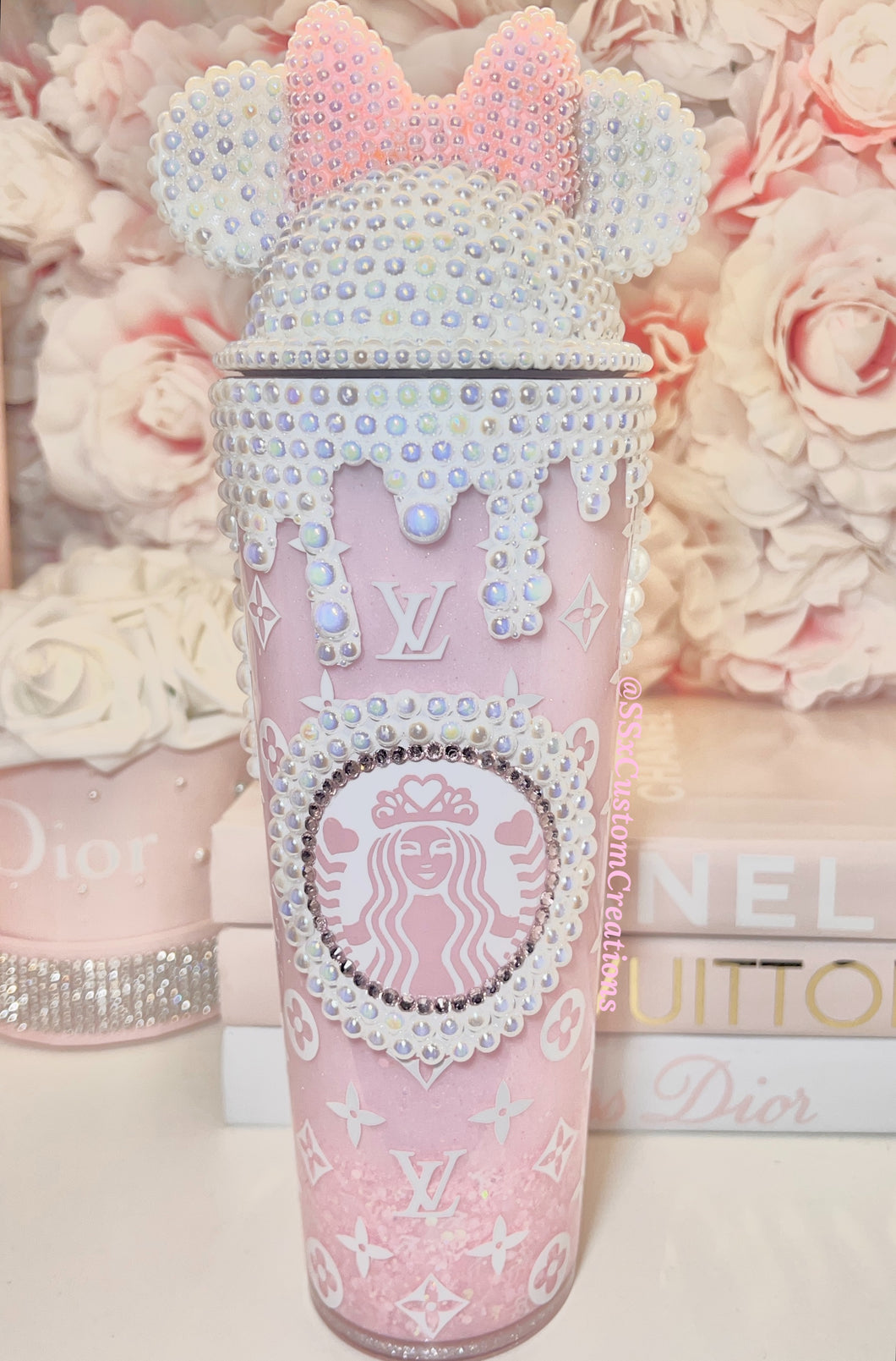 24oz Acrylic SnowGlobe Minnie Lid Luxe Tumbler