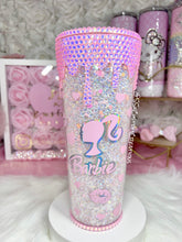 Load image into Gallery viewer, 24oz Acrylic, Rhinestone filled, BARBIE tumbler
